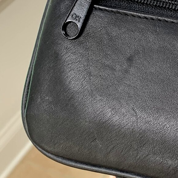 Vtg STRADA Small Black Leather Organizer Crossbody Purse Bag - Picture 15 of 16